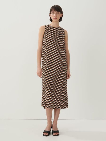 Someday Sukienka w kolorze brązowo-czarnym rozmiar: 40. Brązowe sukienki someday., bez wzorów, z wiskozy, bez kołnierzyka, bez ramiączek, midi. Za 136.45 zł.