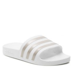 Klapki adidas. Białe klapki Adidas, bez wzorów, bez obcasa. Za 99.99 zł.