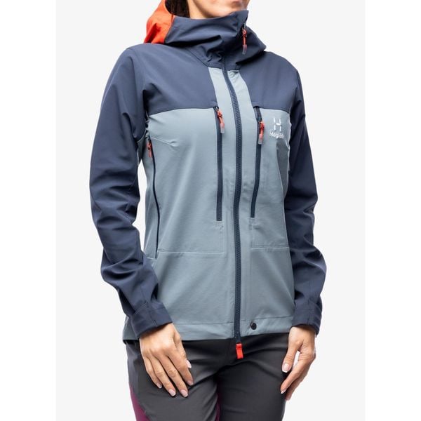 Kurtka softshell damska Haglofs Roc Sight Softshell Jacket. Szare kurtki sportowe Haglöfs, bez wzorów, z softshellu, bez kaptura, trekkingowe. Za 1,001.99 zł.