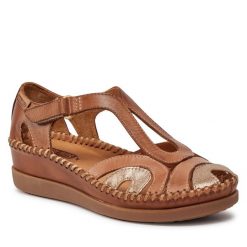 Sandały Pikolinos. Brązowe sandały Pikolinos, bez wzorów, bez obcasa, na płaskiej podeszwie, bez zapięcia. Za 339.99 zł.