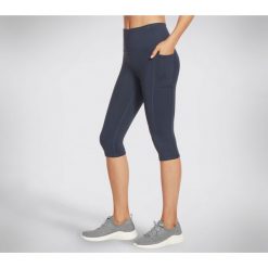 Rajstopy damskie Skechers GO WALK High Waisted Capri. Niebieskie rajstopy i pończochy Skechers, bez wzorów, z nylonu. Za 390.00 zł.