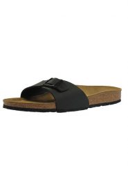 Birkenstock Klapki "Madrid" w kolorze czarnym rozmiar: 43. Czarne klapki Birkenstock, bez wzorów, bez obcasa. Za 199.45 zł.