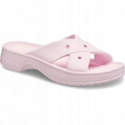 Sandały Damskie Crocs Classic Z Paskiem Krzyżowym Damskie. Czerwone sandały Crocs, bez wzorów, z materiału, eleganckie, bez obcasa, bez zapięcia. Za 159.99 zł.