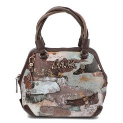 Brązowy Elegancki Kuferek Damski Anekke. Brązowe torebki klasyczne Anekke, bez wzorów, z materiału, na ramię, bez dodatków. Za 379.00 zł.