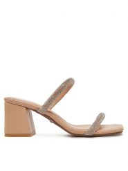 DeeZee Klapki R66-1 Beżowy. Brązowe klapki DeeZee, bez wzorów, ze skóry, bez obcasa. Za 129.99 zł.