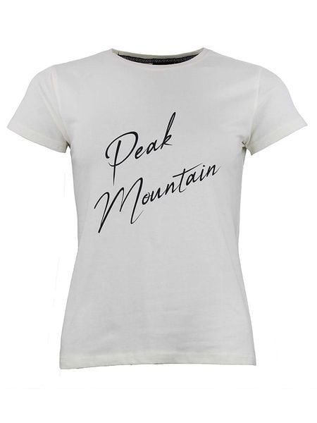 Peak Mountain Koszulka w kolorze kremowym rozmiar: L. Brązowe bluzki Peak Mountain, l, bez wzorów, z bawełny, bez kołnierzyka, bez ramiączek. Za 68.95 zł.