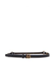 PINKO Pasek Damski Studs Belt H 1,2 AI 25-26 105872 A0F1 Czarny. Czarne paski Pinko, bez wzorów, ze skóry. Za 659.99 zł.