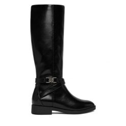 Kozaki Nine West. Czarne kozaki Nine West, bez obcasa, na płaskiej podeszwie, bez zapięcia. Za 329.99 zł.
