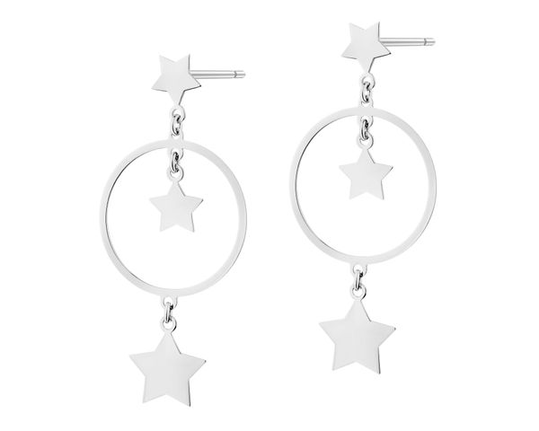 Kolczyki srebrne - gwiazdy, koła. Szare kolczyki Apart, srebrne. W wyprzedaży za 113.40 zł.