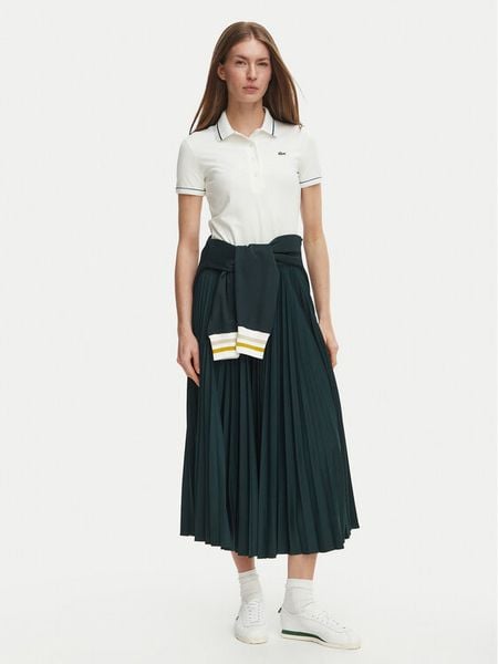 Lacoste Spódnica plisowana JF1402 Zielony ciemny Regular Fit. Zielone spódnice Lacoste, s, bez wzorów, z syntetyku, plisowane. Za 789.99 zł.