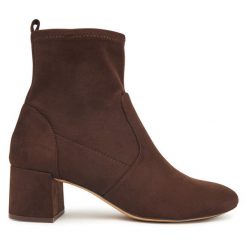Botki Aldo. Brązowe botki Aldo, bez wzorów, bez obcasa, na słupku, bez zapięcia. Za 379.99 zł.