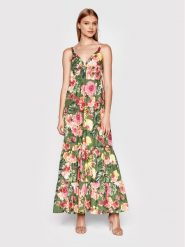Liu Jo Sukienka letnia WA2143 T4883 Zielony Regular Fit. Zielone sukienki Liu Jo, na lato, bez wzorów, z bawełny, bez kołnierzyka, bez ramiączek. Za 659.99 zł.