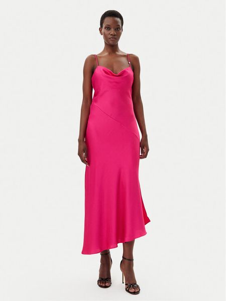 HUGO Sukienka koktajlowa Katea-1 50538974 Różowy Regular Fit. Czerwone sukienki Hugo, bez wzorów, z syntetyku, wizytowe, bez kołnierzyka, bez ramiączek. Za 579.99 zł.