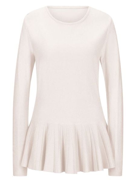 Heine Sweter w kolorze kremowym rozmiar: 44. Brązowe swetry Heine, bez wzorów, bez ramiączek. Za 73.76 zł.