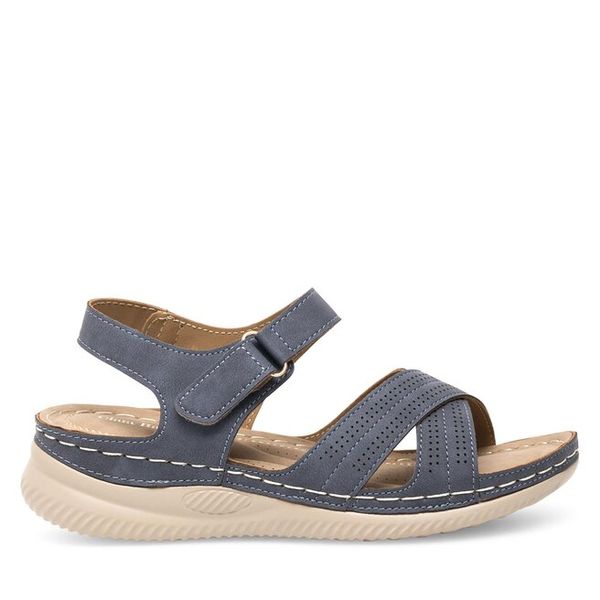 Sandały Clara Barson. Niebieskie sandały Clara Barson, bez wzorów, bez obcasa, na płaskiej podeszwie, bez zapięcia. Za 99.99 zł.