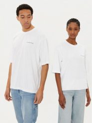 Filling Pieces T-Shirt Unisex 7441378 Biały Boxy Fit. Białe t-shirty Filling Pieces, xxl, bez wzorów, z bawełny, bez kołnierzyka, bez ramiączek. Za 136.00 zł.