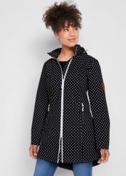 Długa kurtka softshell. Czarne kurtki sportowe bonprix, bez wzorów, z softshellu. Za 299.99 zł.