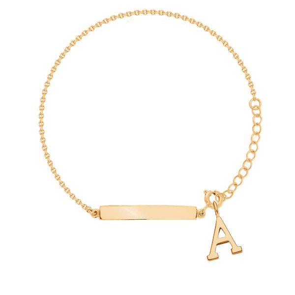 Bransoletka z blaszką i pozłacaną literką A. Żółte bransoletki Lilou, pozłacane. Za 258.00 zł.