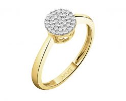 Pierścionek z żółtego złota z diamentami - 0,12 ct - próba 585. Żółte pierścionki Apart, z diamentem, złote. Za 2,459.00 zł.