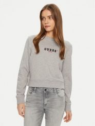 Guess Jeans Bluza W5RQ28 K68I4 Szary Regular Fit. Szare bluzy sportowe Guess Jeans, xxl, z aplikacjami, z bawełny, bez kaptura. Za 179.99 zł.
