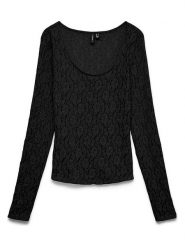 Vero Moda Bluzka w kolorze czarnym rozmiar: M. Czarne bluzki Vero Moda, m, bez wzorów, z koronki, bez kołnierzyka, bez ramiączek. Za 99.95 zł.