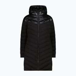 Płaszcz ocieplany damska CMP 35K3566 Snaps Hood Parka. Czarne parki CMP, z puchu, sportowe, bez kaptura. Za 559.99 zł.