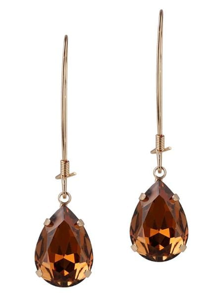 Otazu Pozłacane kolczyki z kryształami Swarovski rozmiar: onesize. Żółte kolczyki Otazu, z kryształem, pozłacane, z zapięciem typu bigiel. Za 100.99 zł.