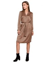 Stylove Sukienka w kolorze jasnobrązowym rozmiar: M. Brązowe sukienki Stylove, m, bez wzorów, z tkaniny, bez kołnierzyka, bez ramiączek, midi. Za 105.63 zł.