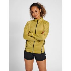 Bluza do piłki ręcznej damska Hummel Cima XK zapinana na zamek. Brązowe bluzy Hummel, m, bez wzorów, z dresówki, bez kaptura. W wyprzedaży za 258.30 zł.