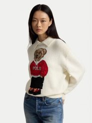 Polo Ralph Lauren Sweter 211B17764001 Kremowy Regular Fit. Białe swetry Polo Ralph Lauren, m, bez wzorów, z bawełny, bez ramiączek. Za 2,899.00 zł.