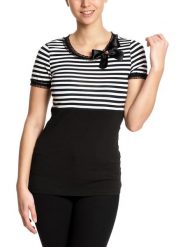 Pussy Deluxe Koszulka "Stripey" w kolorze czarno-białym rozmiar: XS. Czarne bluzki Pussy Deluxe, xs, bez wzorów, bez kołnierzyka, bez ramiączek. Za 53.04 zł.