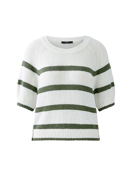 Oui Sweter w kolorze biało-oliwkowym rozmiar: 44. Białe swetry Oui, bez wzorów, bez ramiączek. Za 130.19 zł.