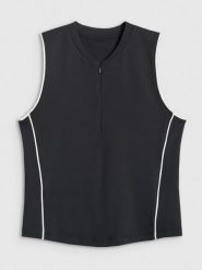 4F Top tenisowy slim szybkoschnący damski - czarny S. Czarne koszulki sportowe 4f, bez wzorów, z elastanu, bez ramiączek, na fitness i siłownię. Za 99.99 zł.