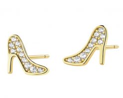Złote kolczyki z cyrkoniami - szpilki. Żółte kolczyki Apart, z cyrkonią, złote. Za 1,139.00 zł.