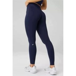 FABLETICS Damskie Legginsy Sportowe Wysoki Stan No-Seam PureLuxe. Niebieskie legginsy sportowe FABLETICS, l, bez wzorów, z elastanu, z podwyższonym stanem, na fitness i siłownię. Za 299.99 zł.