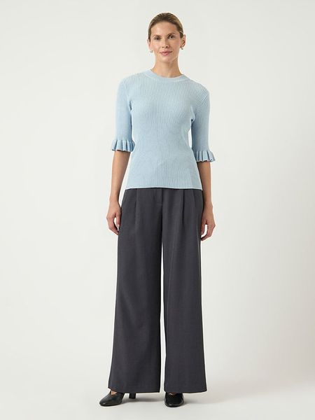 YAS Sweter "Mikla" w kolorze błękitnym rozmiar: XL. Niebieskie swetry YAS, xl, bez wzorów, bez ramiączek. Za 129.75 zł.