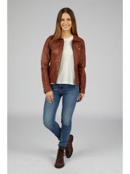 7eleven Skórzana kurtka w kolorze jasnobrązowym rozmiar: 34. Brązowe kurtki 7eleven, bez wzorów, ze skóry, bez kaptura. Za 434.99 zł.