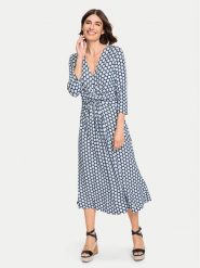 Olsen Sukienka codzienna 13001758 Niebieski Regular Fit. Niebieskie sukienki Olsen, na co dzień, bez wzorów, z bawełny, bez kołnierzyka, bez ramiączek, proste. Za 269.99 zł.