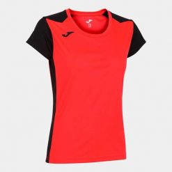 Koszulka do biegania damska Joma Record II. Czarne bluzki Joma, xs, bez wzorów, sportowe, bez kołnierzyka, bez ramiączek. Za 59.99 zł.