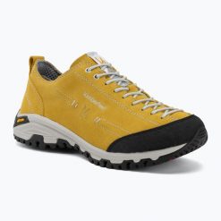 Buty trekkingowe Kimberfeel Chogori 2. Żółte trekkingi Kimberfeel, ze skóry, przed kostkę, trekkingowe. Za 409.99 zł.