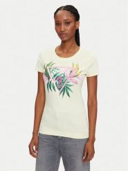 Guess T-Shirt W5GI07 J1314 Żółty Regular Fit. Żółte t-shirty Guess, xs, z aplikacjami, z bawełny, bez kołnierzyka, bez ramiączek. Za 119.99 zł.