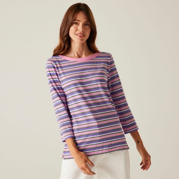 Koszulka damska Bayletta II. Czerwone bluzki Regatta, bez wzorów, z tkaniny, sportowe, bez kołnierzyka, bez ramiączek. Za 147.50 zł.