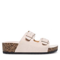 Klapki Clara Barson. Brązowe klapki Clara Barson, bez wzorów, bez obcasa. Za 79.99 zł.