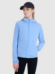 4F Kurtka softshell wiatroodporna membrana 5000 damska - granatowa XXL. Niebieskie kurtki 4f, na zimę, m, bez wzorów, z dzianiny, z kapturem, windstopper. W wyprzedaży za 159.99 zł.