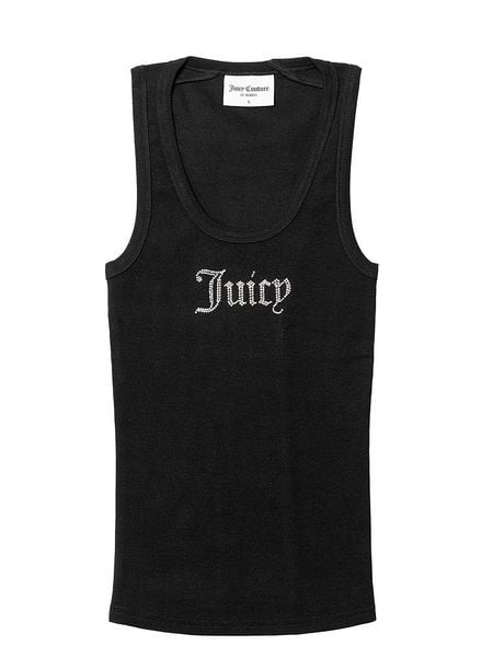 Juicy Couture Top w kolorze czarnym rozmiar: M. Czarne topy Juicy Couture, m, bez wzorów, bez kołnierzyka, bez ramiączek. Za 94.95 zł.