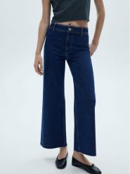 Mango Jeansy Catherin 77014025 Granatowy Wide Leg. Niebieskie jeansy Mango, bez wzorów. Za 149.99 zł.