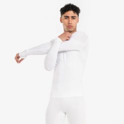 Podkoszulek termiczny z długim rękawem Kipsta Keepdry. Białe bielizna sportowa KIPSTA, xl, bez wzorów, z elastanu. Za 79.99 zł.