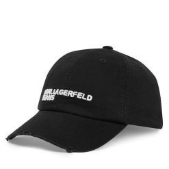 Czapka z daszkiem Karl Lagerfeld Jeans. Czarne czapki Karl Lagerfeld Jeans, bez wzorów, z jeansu. Za 239.99 zł.