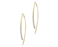 Kolczyki z żółtego złota z diamentami - 0,15 ct - próba 585. Żółte kolczyki Apart, z diamentem, złote. Za 2,390.00 zł.