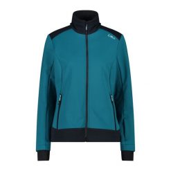 Kurtka damska turystyczna CMP 34A2436. Zielone kurtki sportowe CMP, l, bez wzorów, z softshellu, z kapturem, trekkingowe. Za 422.50 zł.